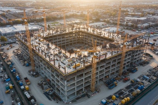 Commercial construction site drone monitoring