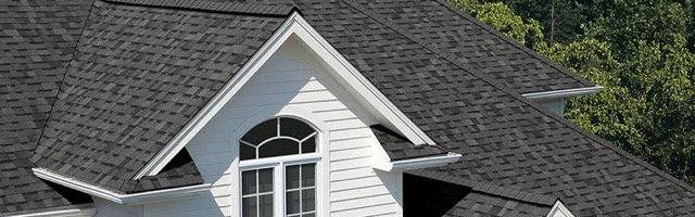 Residential roof with architectural shingles drone inspection